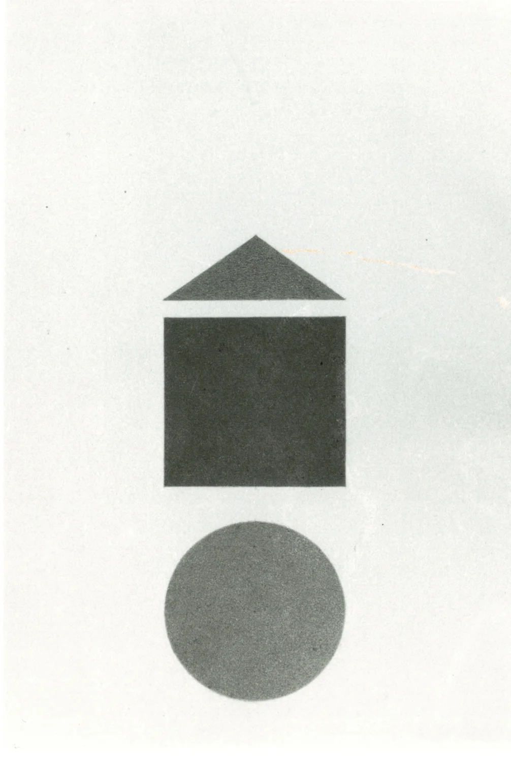 Ettore Spalletti, 1994, Composizione dalla mostra "L'uovo da bere" , intervento a matita su litografia