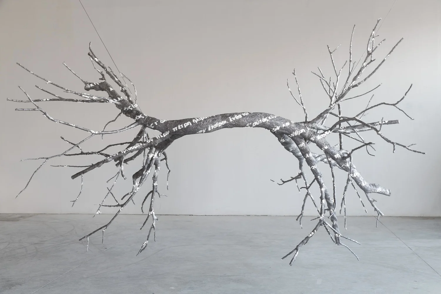 Marisa Albanese, Doppio Cielo , 2015, alluminio, 2 proiettori, cm 250x400, h cm 350 ca.