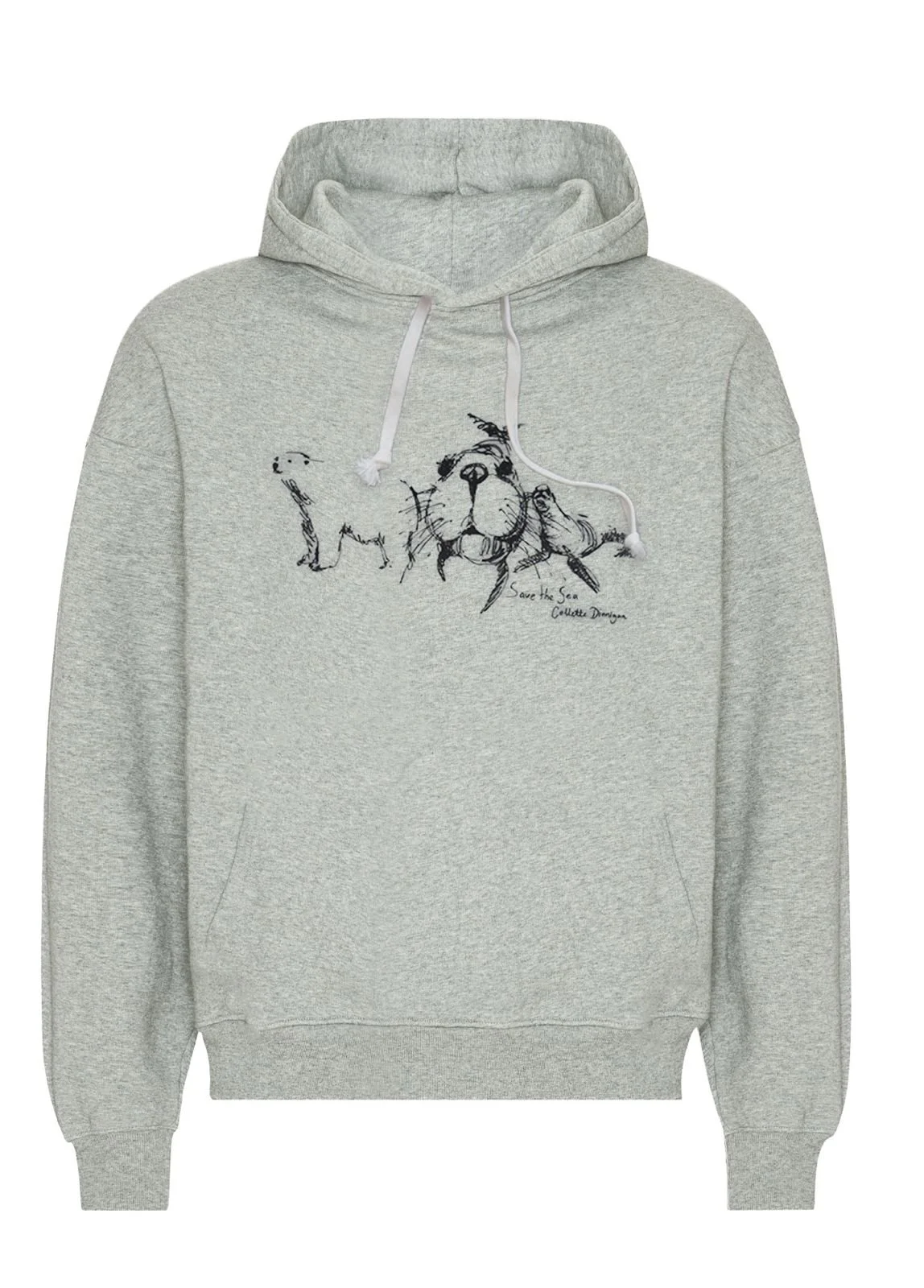 Collette Dinnigan Arctic Wildlife Grey Hoodie
