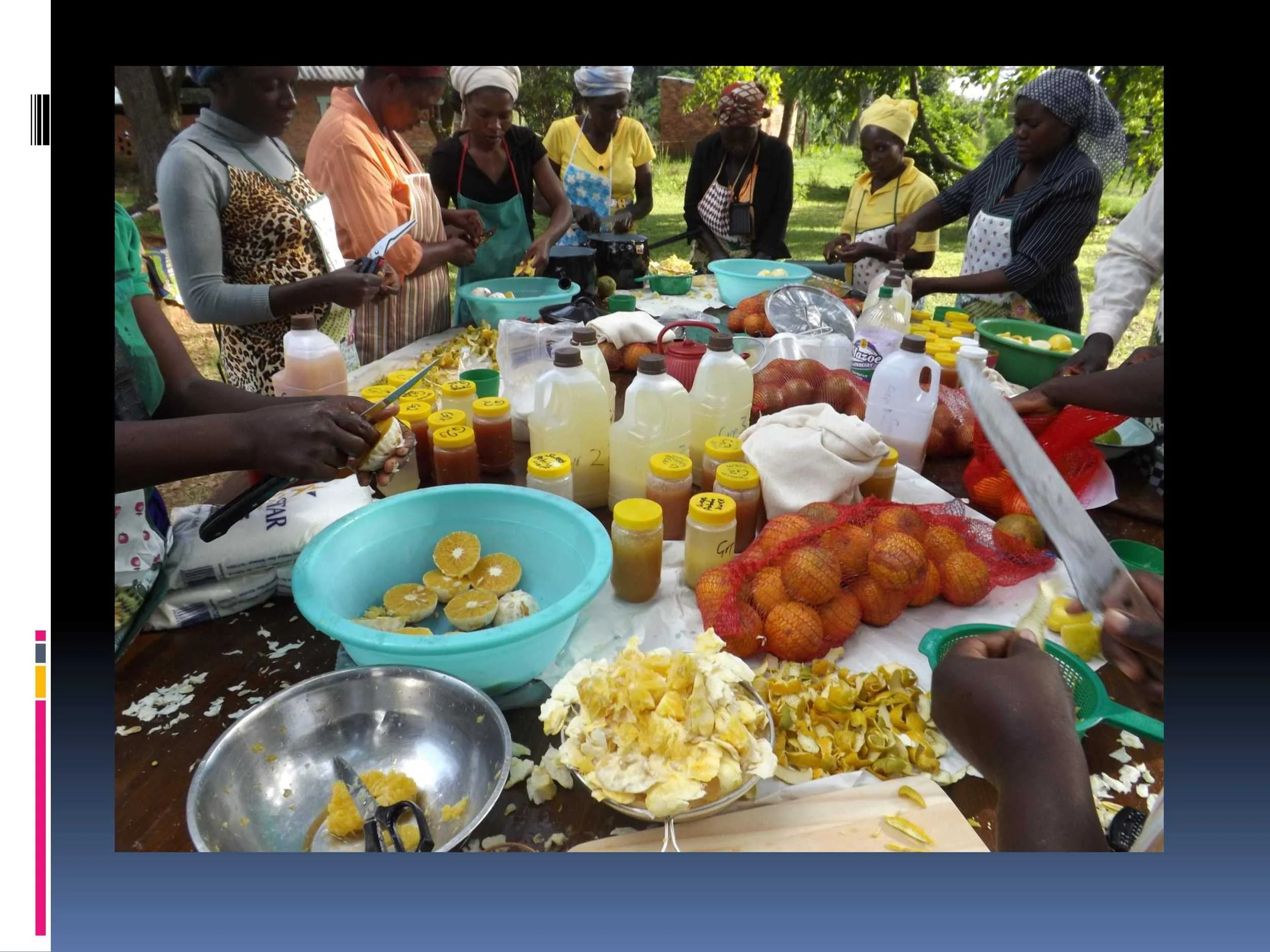 After recent training, Beauty and others learned how to add value to their produce – drying herbs and veg , and making jams. So when Beauty travelled to Harare in the scorching heat with over-ripe tomatoes, she was royally insulted by the price they offered (2 crates for $10) which didn’t even cover her bus fare. 