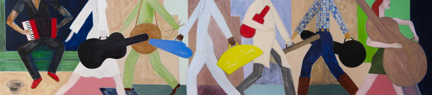 The Instrumentalists, 270 x 85 cm, oil on linen, 2012, Quadriptych 