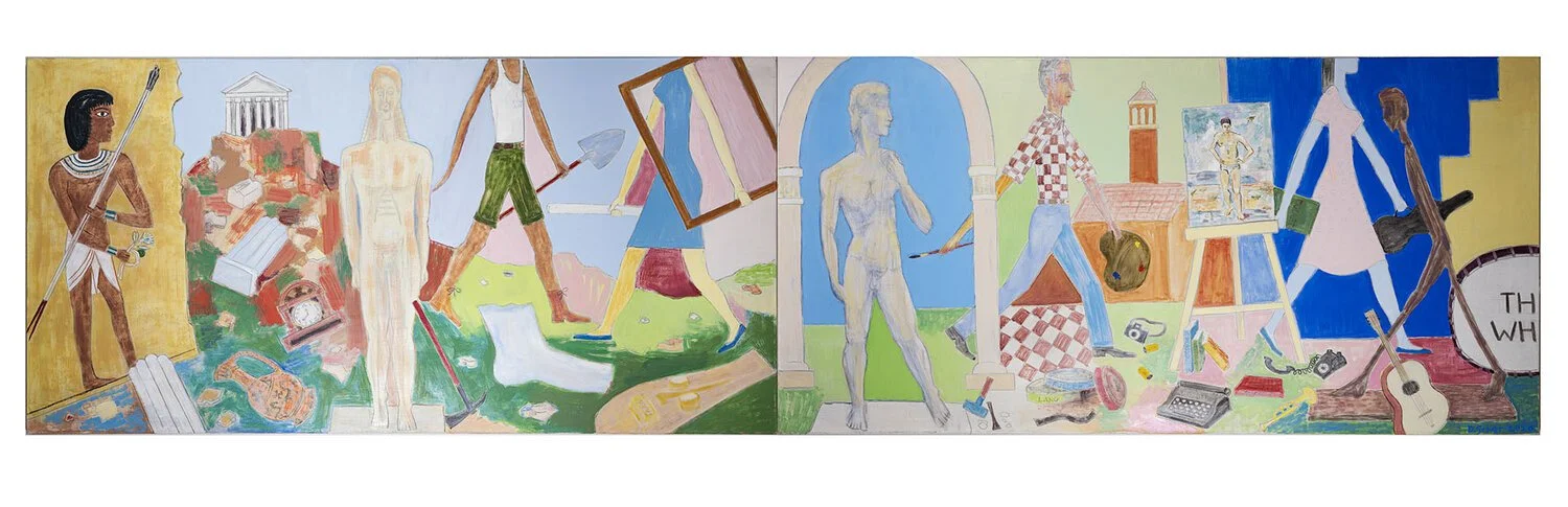 Artefacts I 2021   Oil on linen   3.60m x 90cm