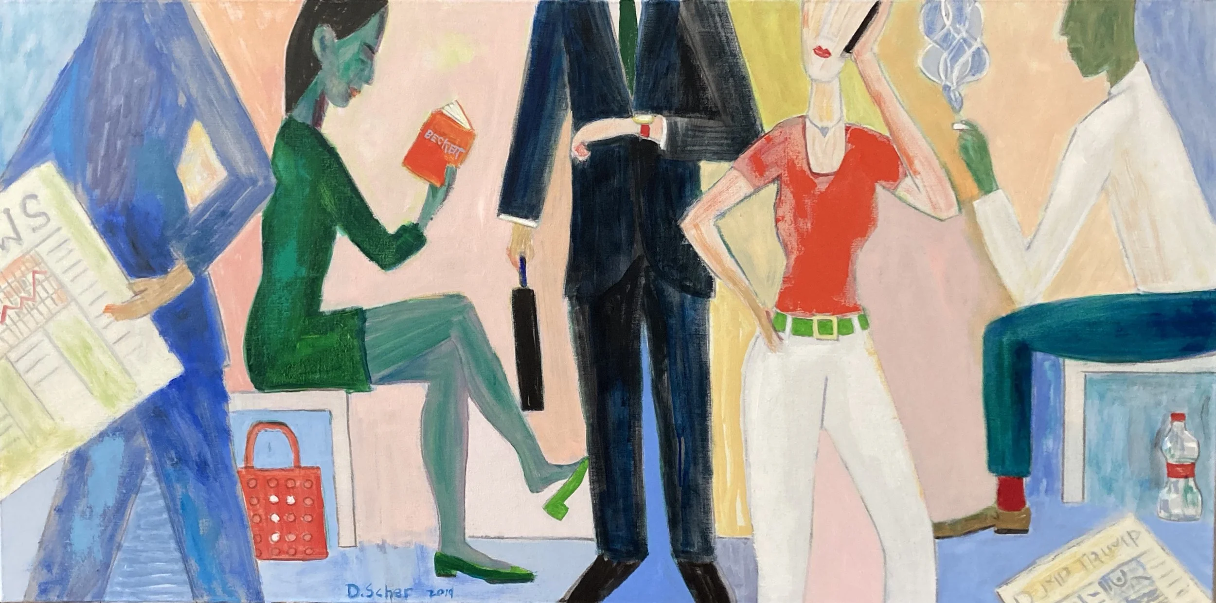 Waiting 2019   Oil on linen   120 x 60 cm