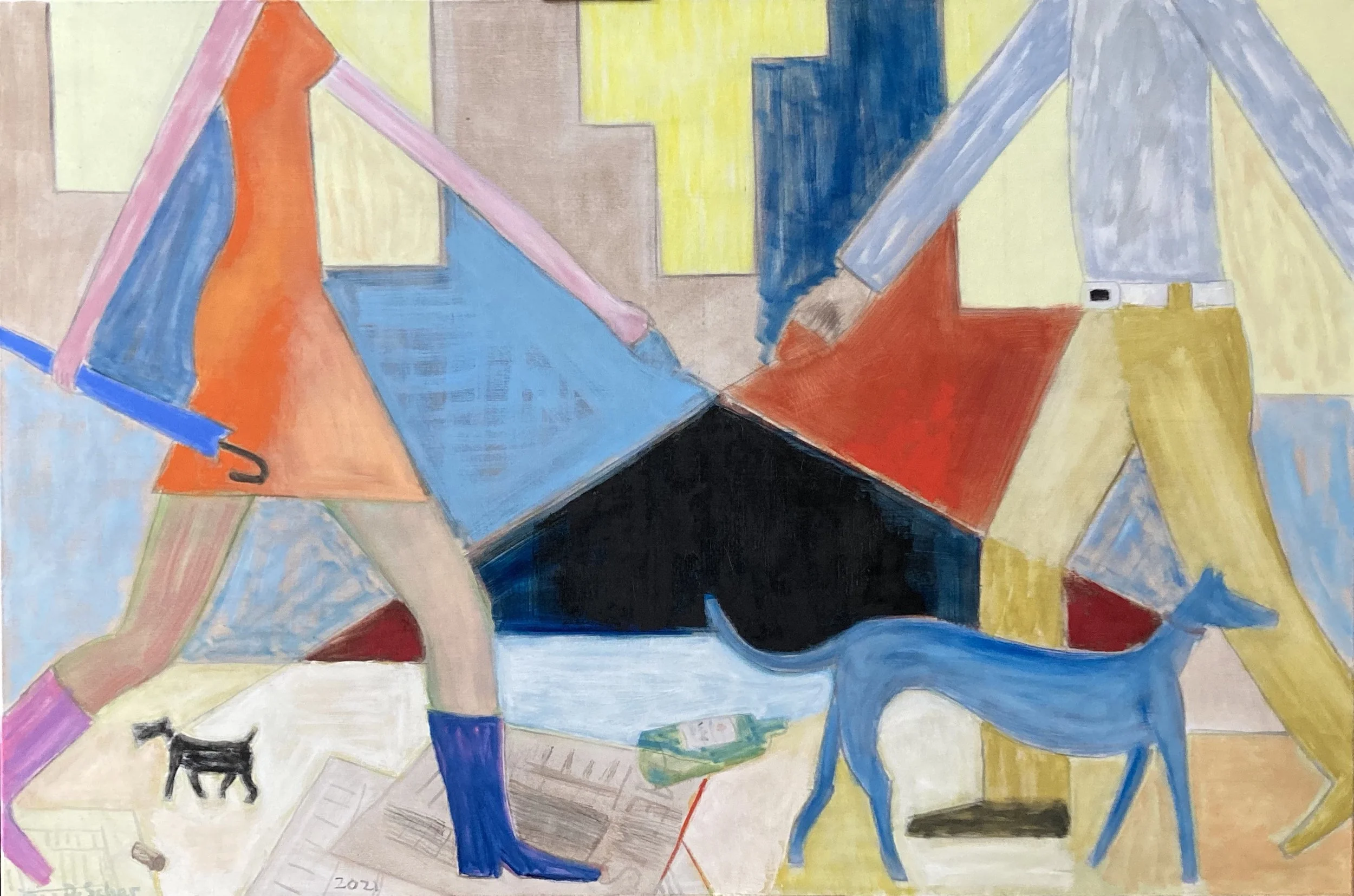 Dog Walk (reprieved) 2021   Oil on linen   150 x 100 cm