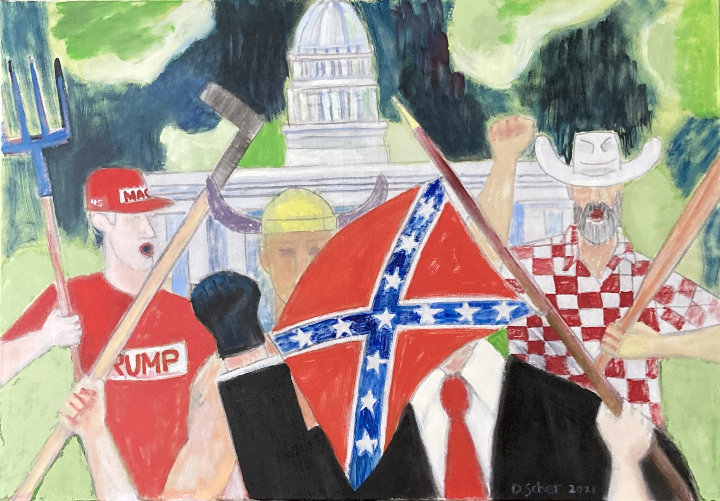 Capitol Crime  2021   Oil on linen   100 x 70 cm