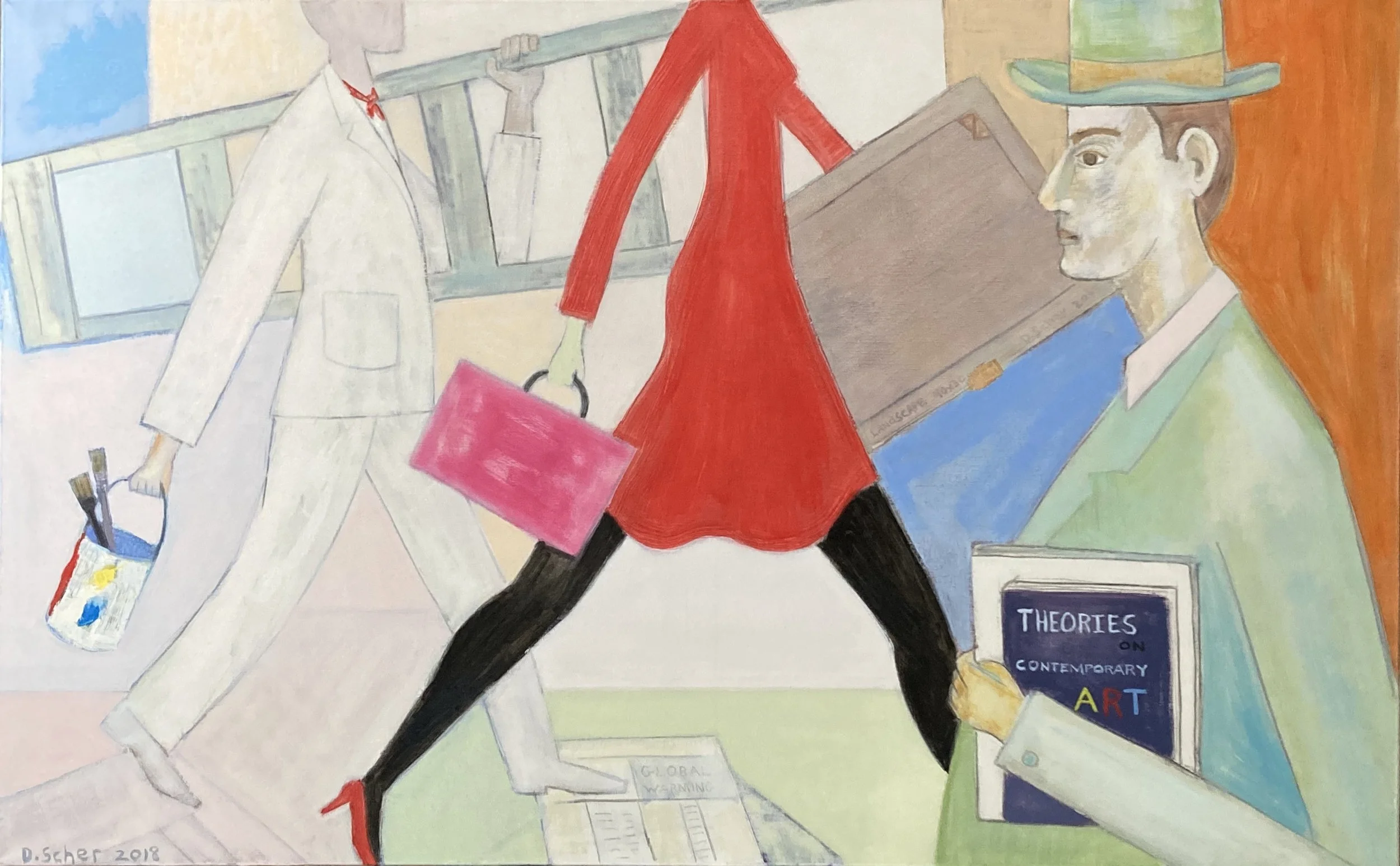 Theories on Contemporary Art  2018   Oil on linen   160 x 100 cm