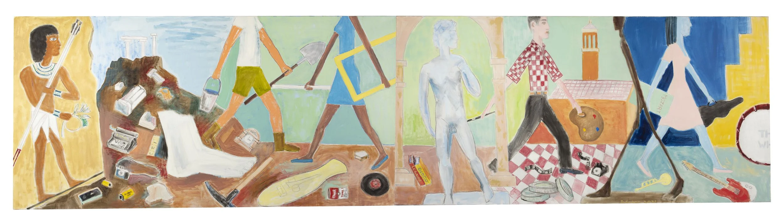 Artefacts II 2021   Oil on linen   3.60m x 90cm