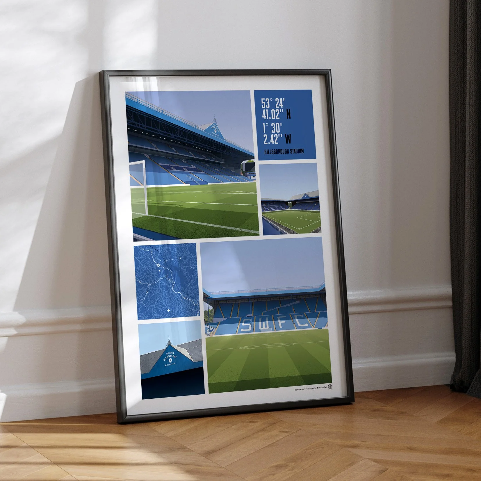 Sheffield Wednesday Views Of Hillsborough Stadium Poster