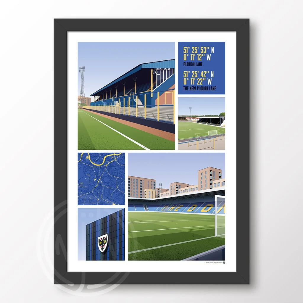 AFC Wimbledon Views Of Plough Lane (Old & New) Poster