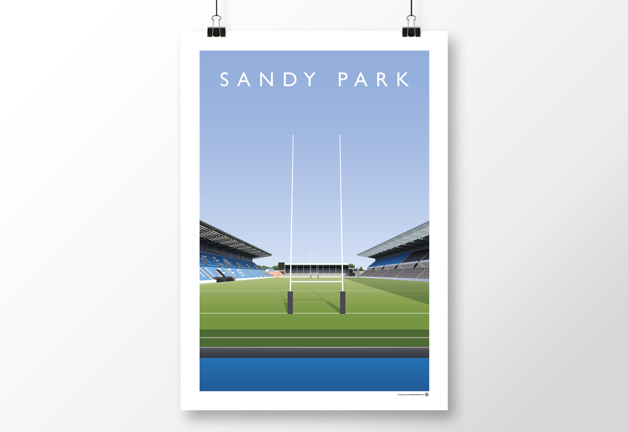 *SALE* Exeter Chiefs Sandy Park View Towards The North Terrace Poster