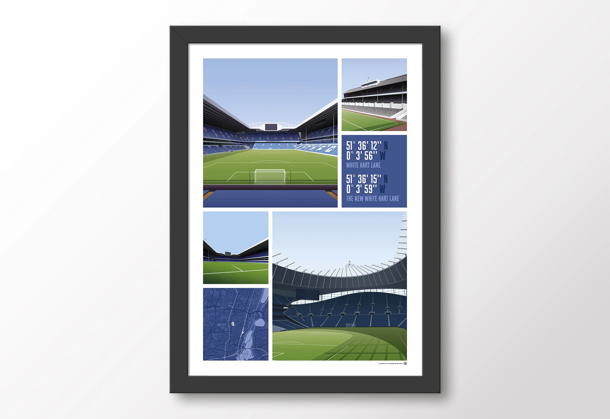 Tottenham Views Of White Hart Lane Poster Matthew J I Wood Design