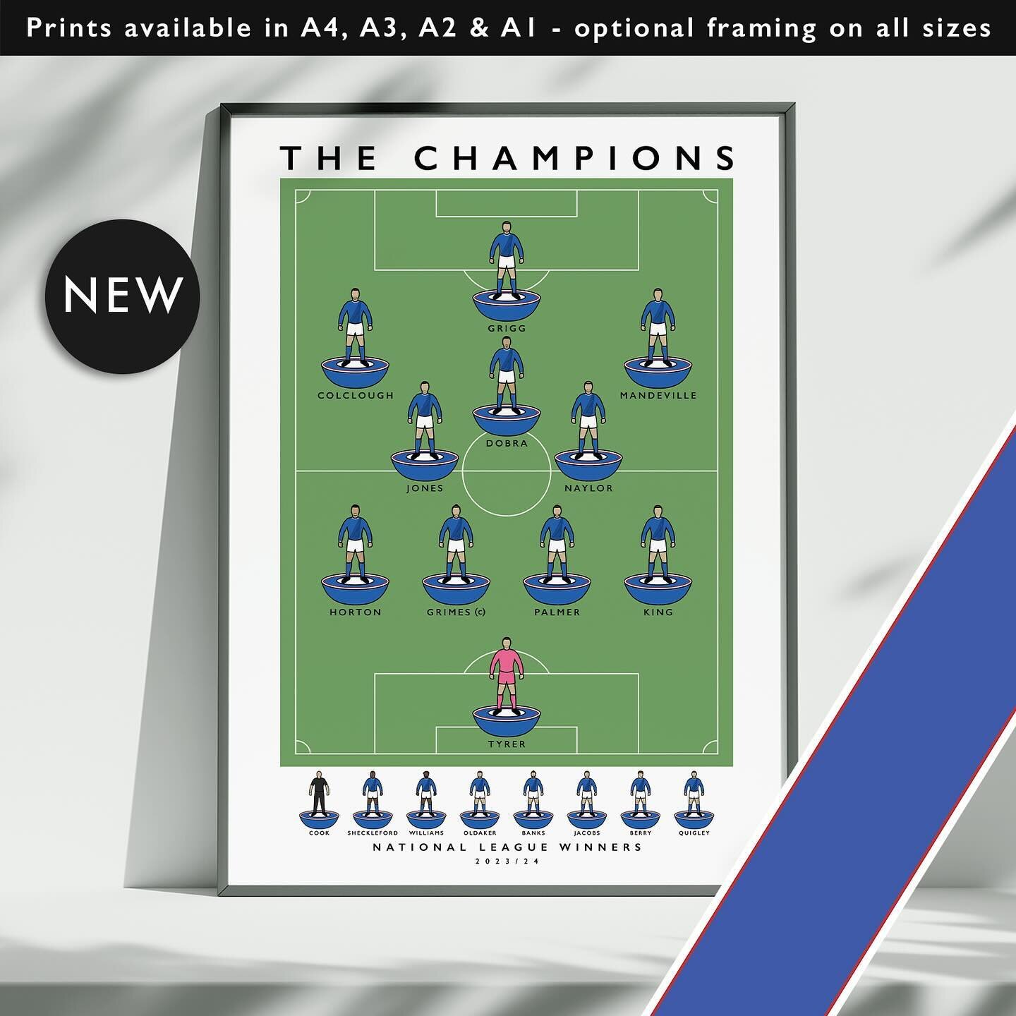 NEW: Chesterfield FC The Champions 23/24

Prints available in A4, A3, A2 &amp; A1 with optional framing 

Get 10% off until midnight with the discount code 
THE-SPIREITES 

Visit: matthewjiwood.com/subbuteo-xis/c&hellip;

#Chesterfield #Spireites #Ch