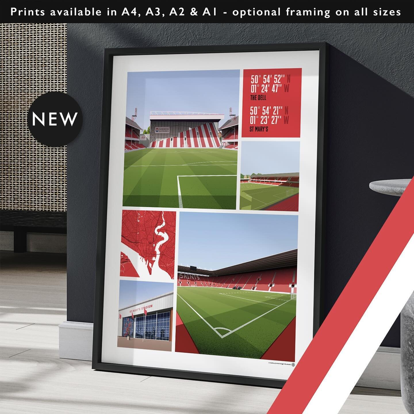 NEW: Views Of The Dell &amp; St Mary&rsquo;s 

Prints available in A4, A3, A2 &amp; A1 with optional framing 

Get 10% off until midnight with the discount code 
THE-SAINTS

Visit: matthewjiwood.com/championship-g&hellip;

#SouthamptonFC #SaintsFC #S