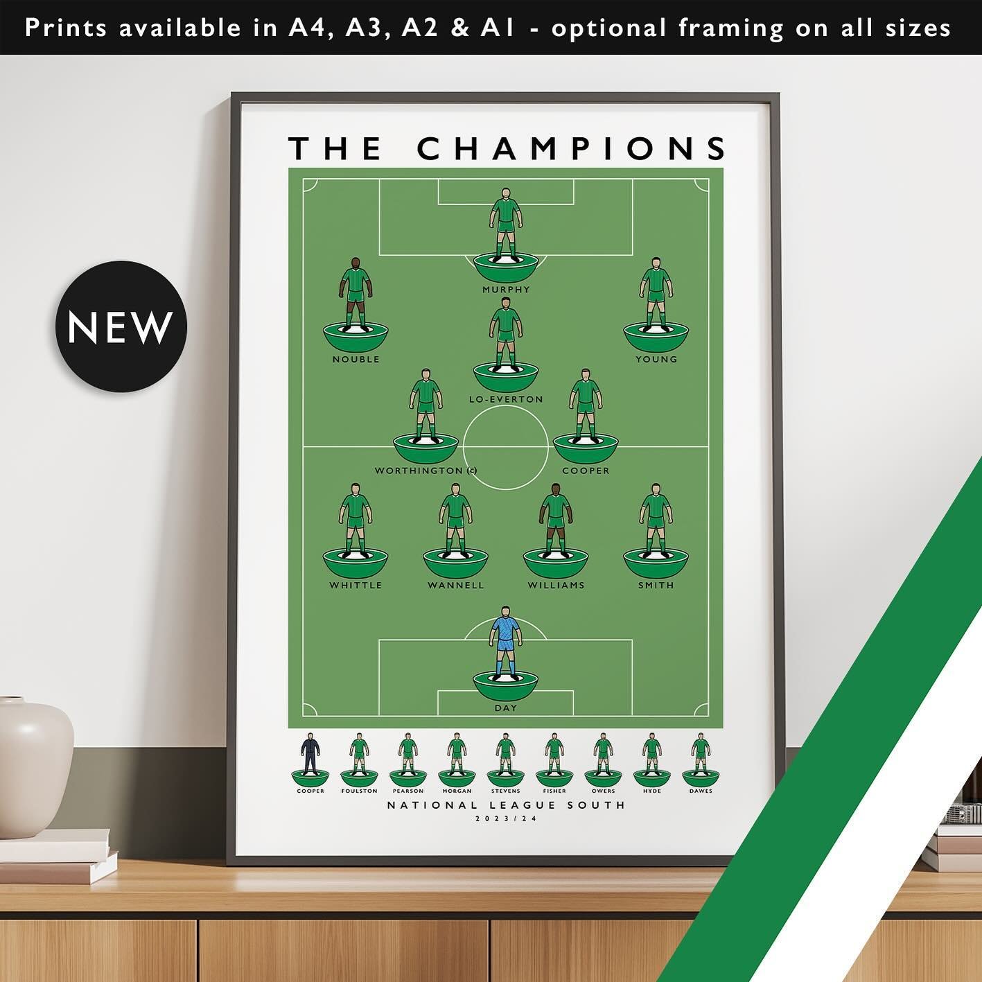 NEW: Yeovil Town The Champions 23/24

Prints available in A4, A3, A2 &amp; A1 with optional framing 

Get 10% off until midnight with the discount code
THE-GLOVERS 

Shop now: matthewjiwood.com/subbuteo-teams&hellip;

#Yeovil #YTFC #Glovers