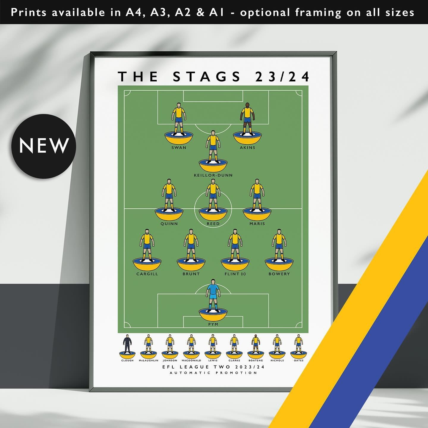 NEW: Mansfield Town The Stags 23/24

Prints available in A4, A3, A2 &amp; A1 with optional framing 

Get 10% off until midnight with the discount code
THE-STAGS

Shop now: matthewjiwood.com/subbuteo-xis/m&hellip;

#MTFC #Mansfield #stags