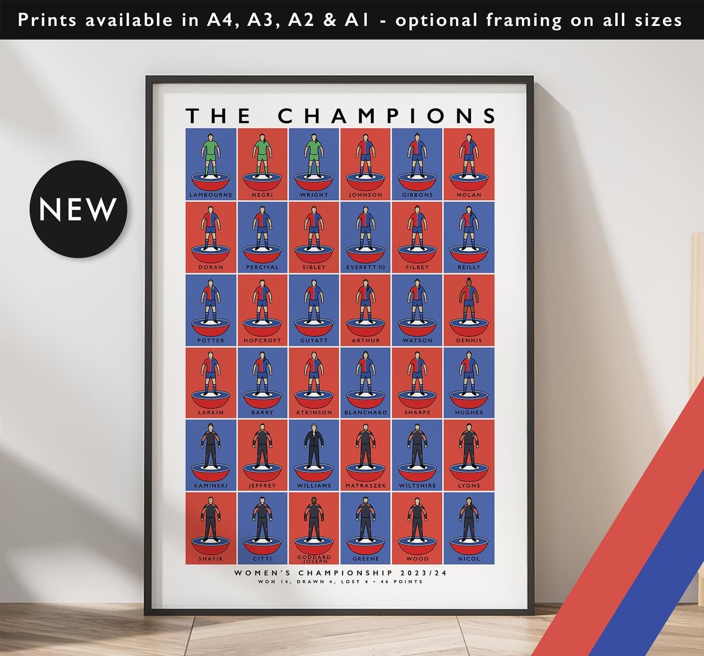 NEW: Crystal Palace Women The Squad 23/24

Prints available in A4, A3, A2 &amp; A1 with optional framing 

Get 10% off until midnight with the discount code: 
THE-EAGLES 

Shop now: matthewjiwood.com/subbuteo-xis/c&hellip;

#CPFC #Eagles #CrystalPala