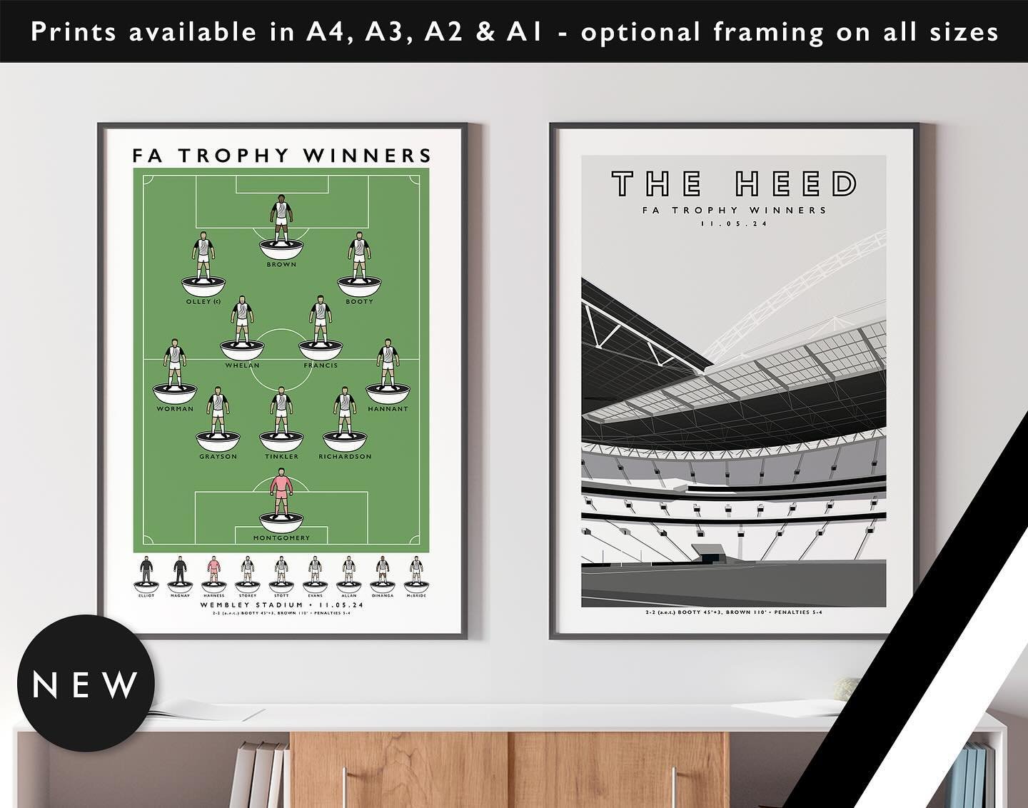 NEW: Gateshead FC FA Trophy Winners &amp; The Heed Wembley

Prints available in A4, A3, A2 &amp; A1 with optional framing 

Get 10% off until midnight with the discount code
THE-HEED 

Shop now: matthewjiwood.com/subbuteo-teams&hellip;

#GatesheadFC 