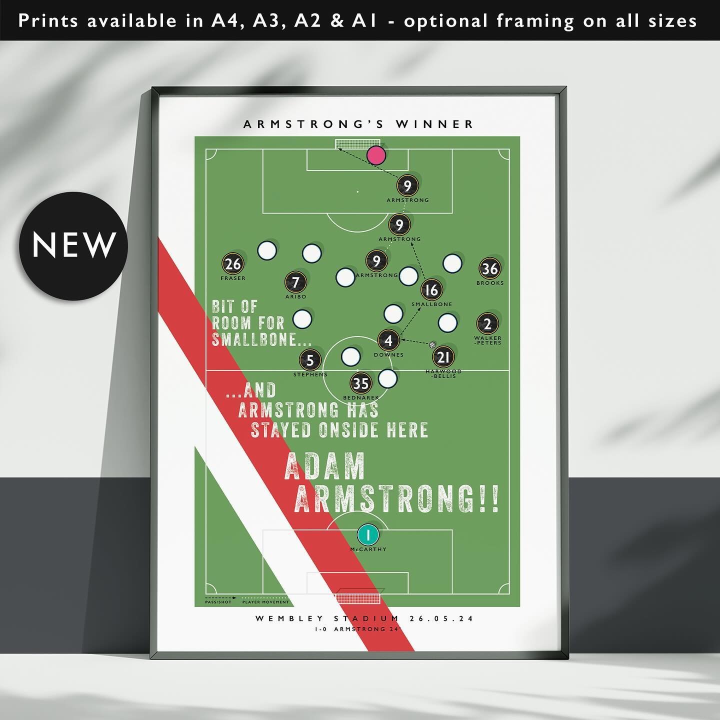 NEW: Southampton FC Armstrong&rsquo;s Winner

Get 10% off until midnight with the discount code:
THE-SAINTS 

Shop now: matthewjiwood.com/goooal/armstro&hellip;

Prints available in A4, A3, A2 &amp; A1 with optional framing 

#SouthamptonFC #SaintsFC