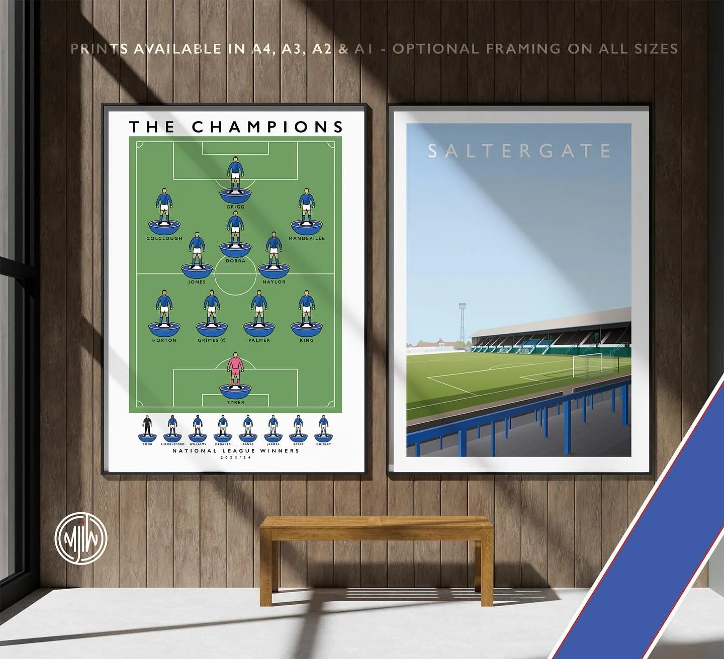 Chesterfield FC The Champions 23/24 &amp; Saltergate 

Get 10% off until midnight with the discount code:
THE-SPIREITES

Shop Now: matthewjiwood.com/subbuteo-teams&hellip; 

Prints available in A4, A3, A2 &amp; A1 with optional framing

#Spireites #C