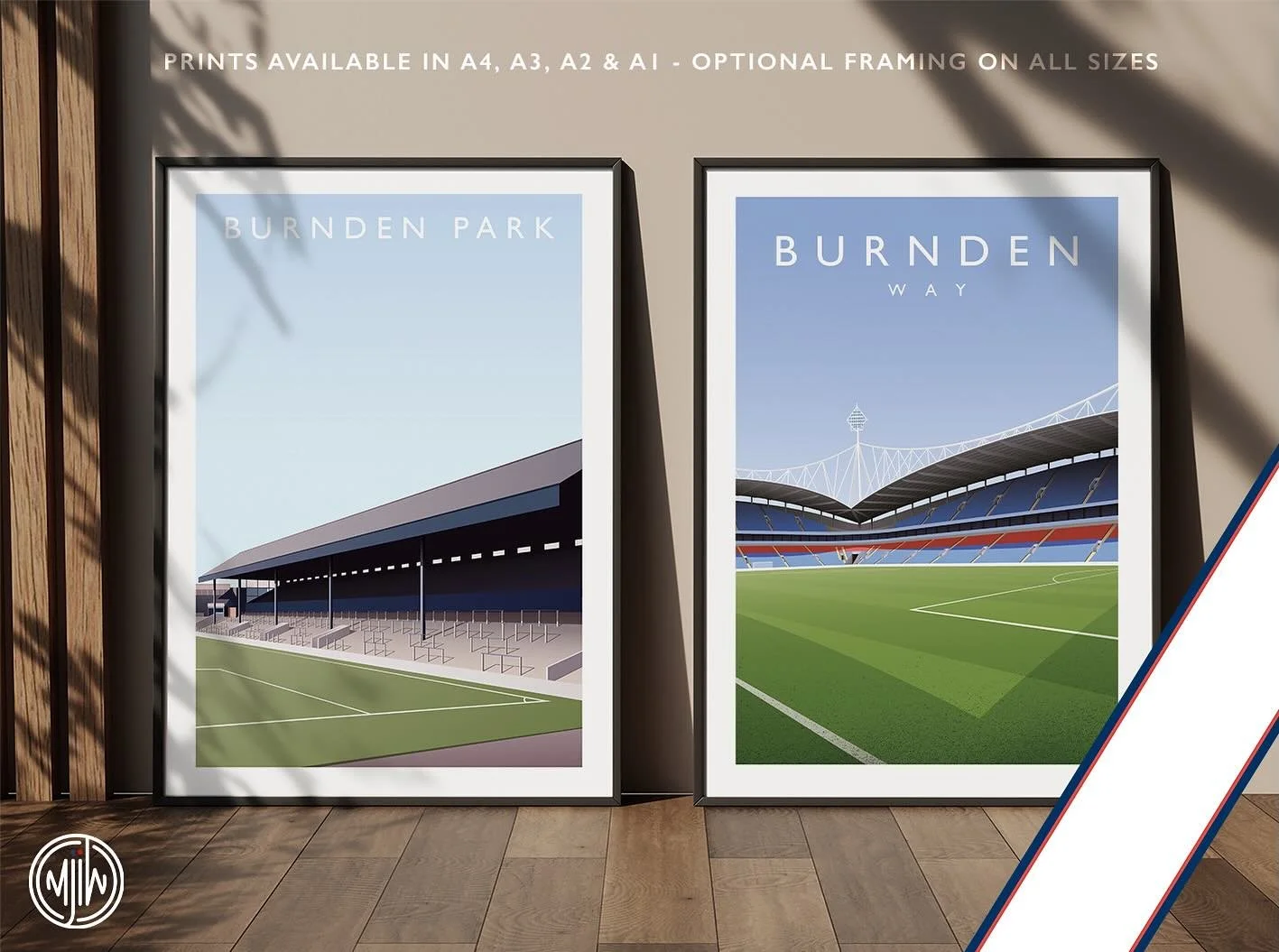 Burnden Park &amp; Burnden Way

Get 10% off until midnight with the discount code:
THE-WANDERERS

Shop Now: matthewjiwood.com/league-one-gro&hellip;

Prints available in A4, A3, A2 &amp; A1 with optional framing

#BoltonWanderers #Bolton #BWFC