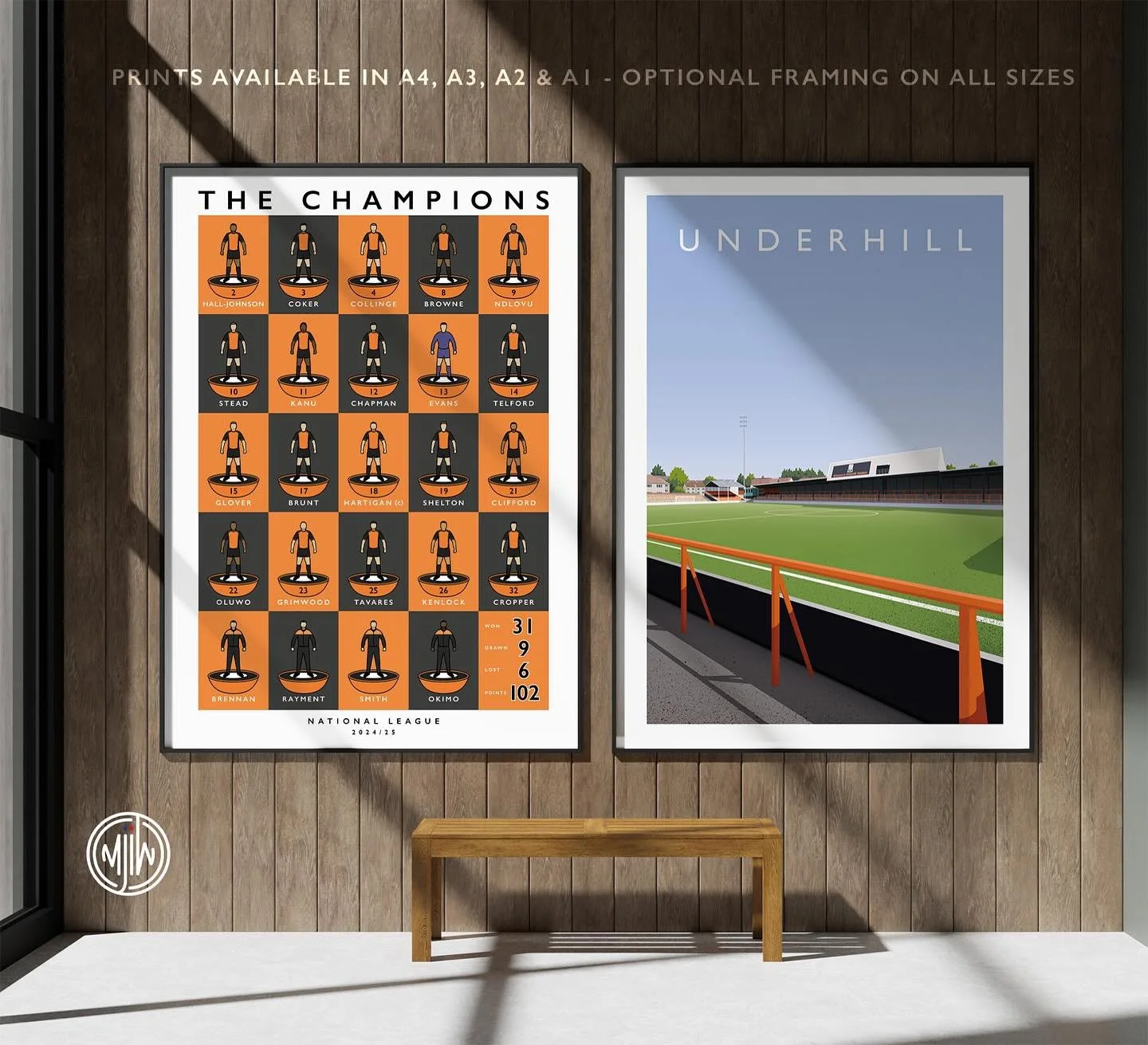 The Champions 24/25 &amp; Underhill

Get 10% off until midnight with the discount code:
THE-BEES

Shop Now: matthewjiwood.com/subbuteo-xis/b&hellip;

Prints available in A4, A3, A2 &amp; A1 with optional framing 

#BarnetFC