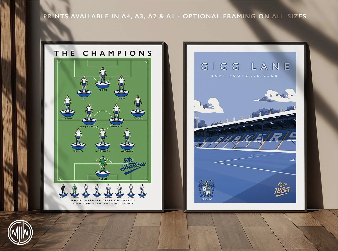 Bury FC The Champions &amp; Gigg Lane Blue &amp; White Edition 

*50% Of Proceeds Go To Bury FC* 

Visit: matthewjiwood.com/bury-fc-prints

Prints available in A4, A3, A2 &amp; A1 with optional framing 

#buryfc #bury #shakers b_u_r_y_f_c