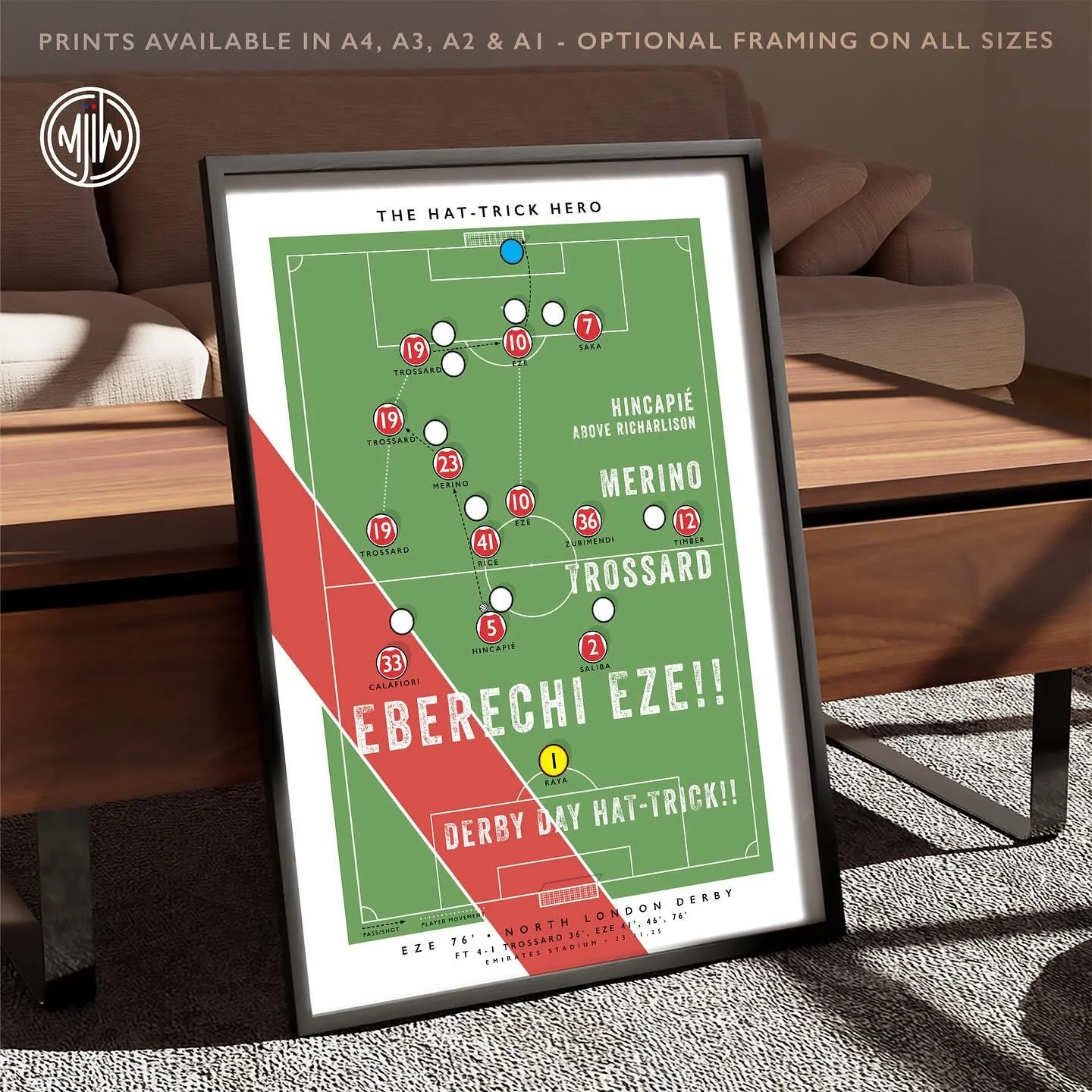 NEW: Eze&rsquo;s NLD Hat-trick Goal

Get 10% off with the discount code:
BLACK-FRIDAY-10

Shop Now: matthewjiwood.com/arsenal-poster

Prints available in A4, A3, A2 &amp; A1 with optional framing 

#Arsenal #Gunners #AFC