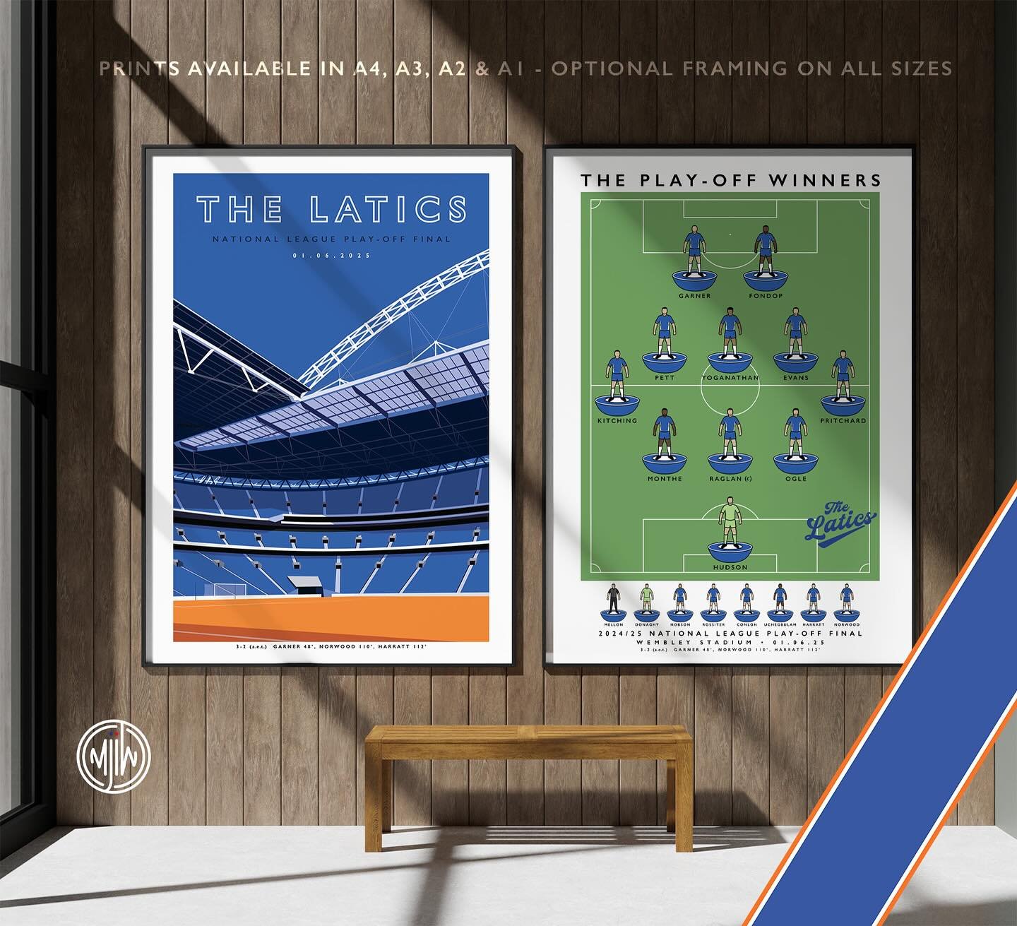 The Latics Wembley &amp; The Play-Off Winners

Get 10% off until midnight with the discount code:
BLACK-FRIDAY-10

Shop now: matthewjiwood.com/oldham-prints

Prints available in A4, A3, A2 &amp; A1 with optional framing 

#Oldham #OAFC #latics #OAAFC