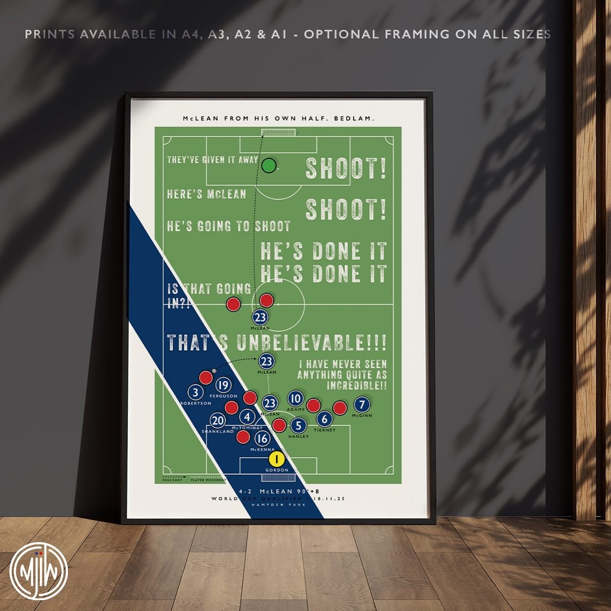McLean&rsquo;s Goal

Get 10% off until midnight with the discount code:
BLACK-FRIDAY-10

Shop Now: matthewjiwood.com/scotland-footb&hellip;

Prints available in A4, A3, A2 &amp; A1 with optional framing 

#Scotland #TartanArmy