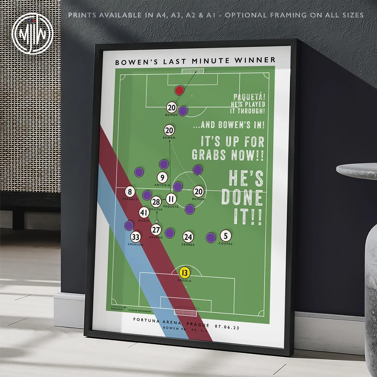 Bowen&rsquo;s Last Minute European Winner

Get 10% off until midnight with the discount code:
THE-HAMMERS

Shop Now: matthewjiwood.com/west-ham-poster

Prints available in A4, A3, A2 &amp; A1 with optional framing

#WestHam #WHUFC #COYI