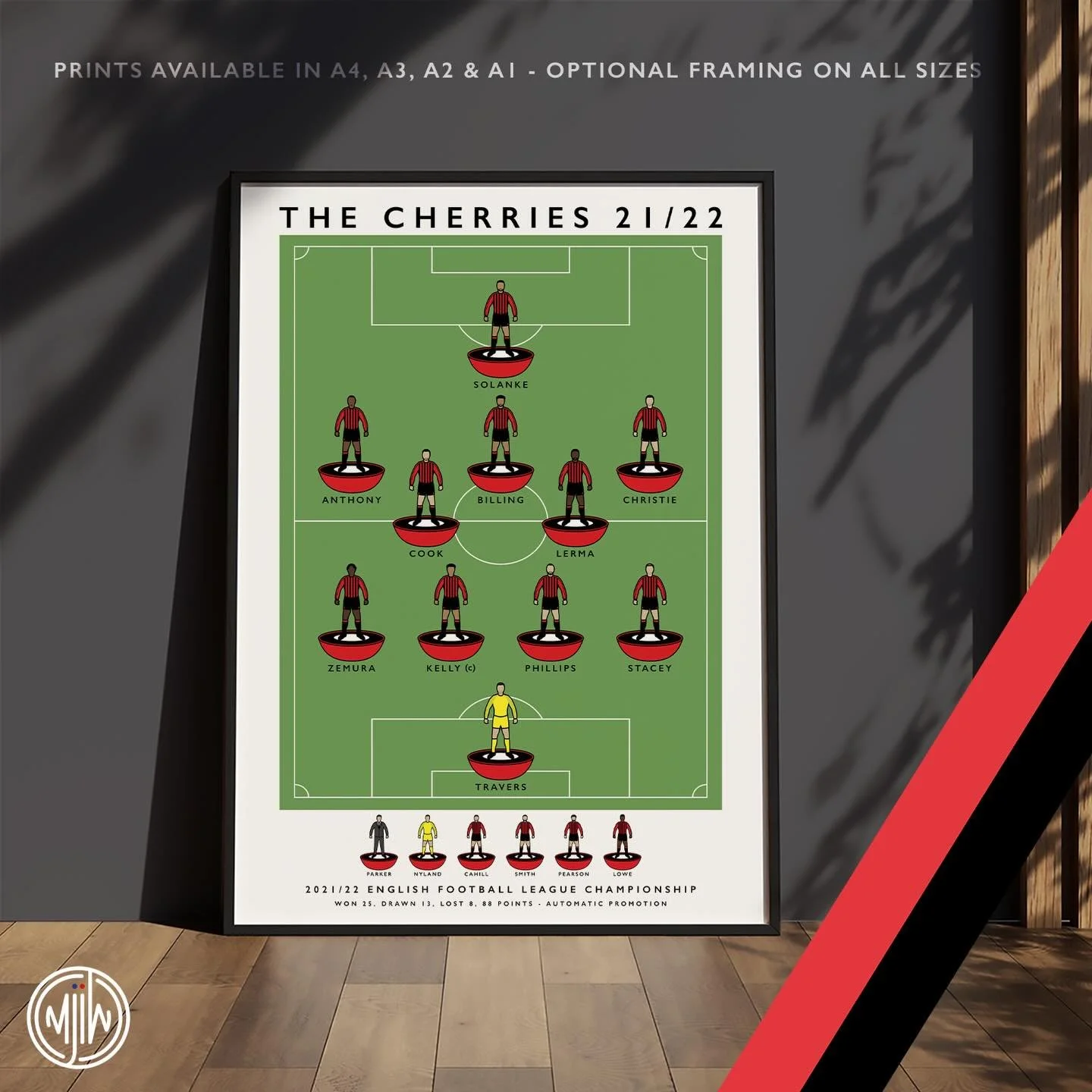 The Cherries 2021/22

Get 10% off until midnight with the discount code:  THE-CHERRIES

Shop now: matthewjiwood.com/subbuteo-xis/b&hellip;

Prints available in A4, A3, A2 &amp; A1 with optional framing

#AFCB #Bournemouth #Cherries
