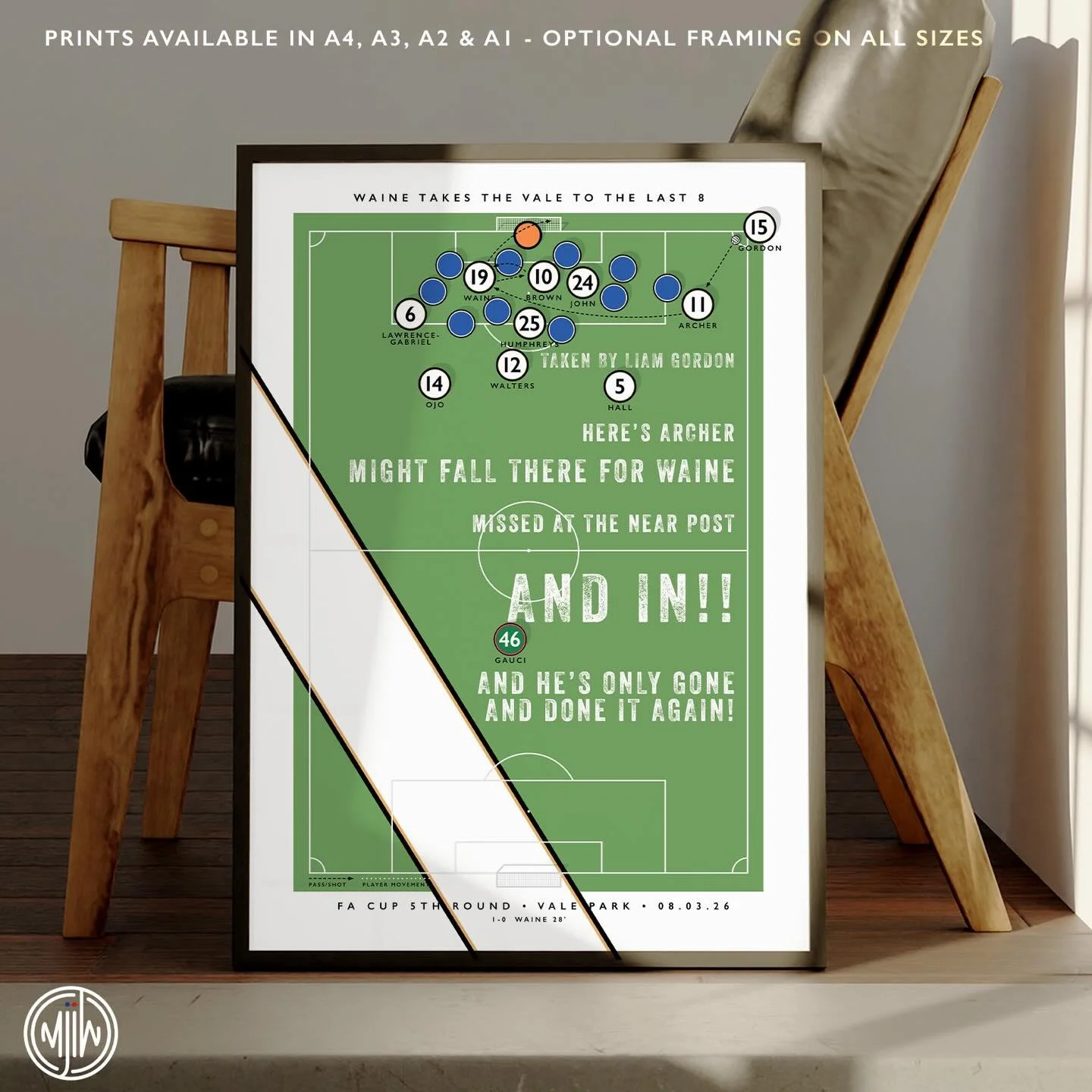 &ldquo;AND IN!! AND HE&rsquo;S ONLY GONE AND DONE IT AGAIN!&rdquo;

Port Vale Waine Goal Poster

Get 10% off until midnight with the discount code:
THE-VALIANTS

Shop Now: matthewjiwood.com/goooal/port-va&hellip;

Prints available in A4, A3, A2 &amp;