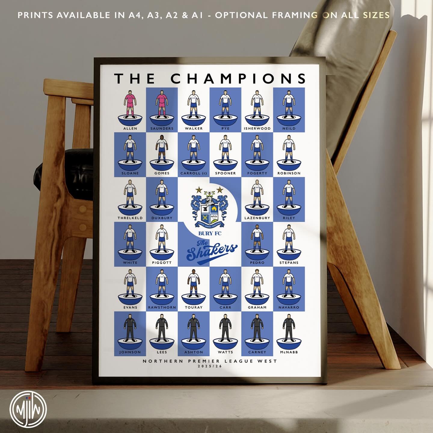 NEW: Bury FC The Champions 25/26

Prints available in A1, A2, A3 &amp; A4 with optional framing

🛒: matthewjiwood.com

#BuryFC #Shakers