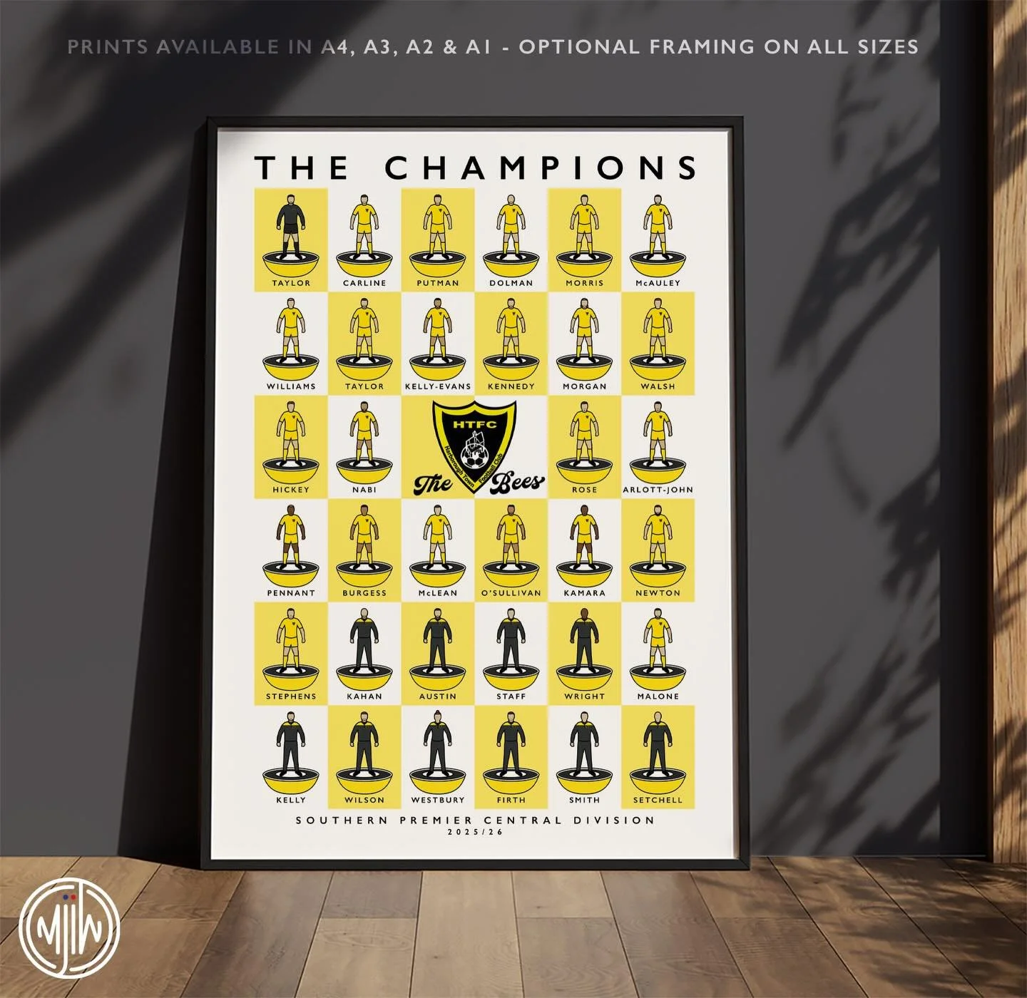 Harborough Town The Champions 25/26 

Prints available in A4, A3, A2 &amp; A1 with optional framing (worldwide shipping available on the prints)

🛒: matthewjiwood.com

#UpTheBees