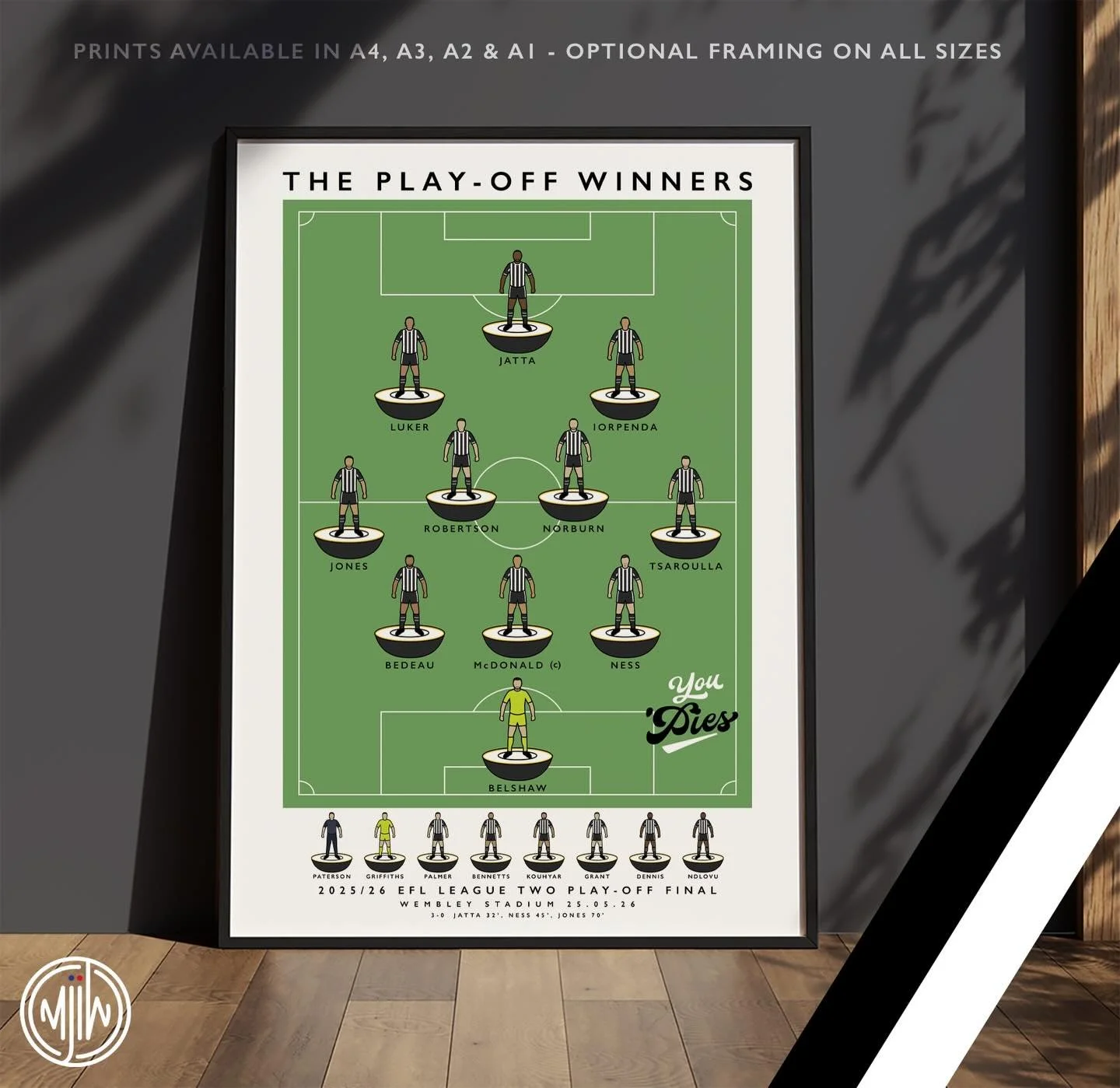 Notts County The Play-Off Winners 

Get 10% off until midnight with the discount code:
YOU-PIES 

🛒: matthewjiwood.com

#NCFC #Notts