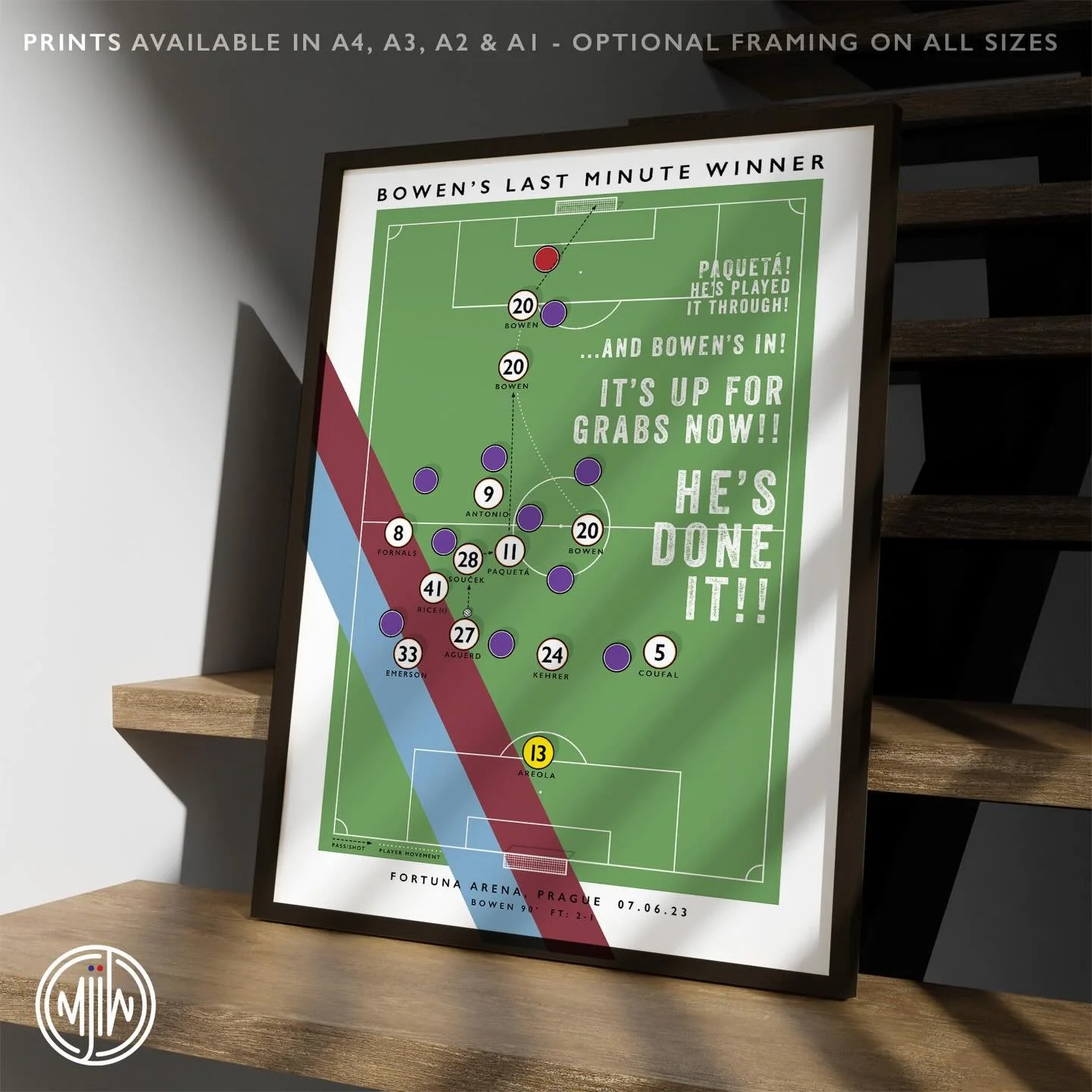 West Ham: Bowen&rsquo;s Last Minute European Winner

Get 10% off until midnight with the discount code:
THE-HAMMERS

🛒: matthewjiwood.com/west-ham-poster 

Prints available in A4, A3, A2 &amp; A1 with optional framing 

#WHUFC #COYI