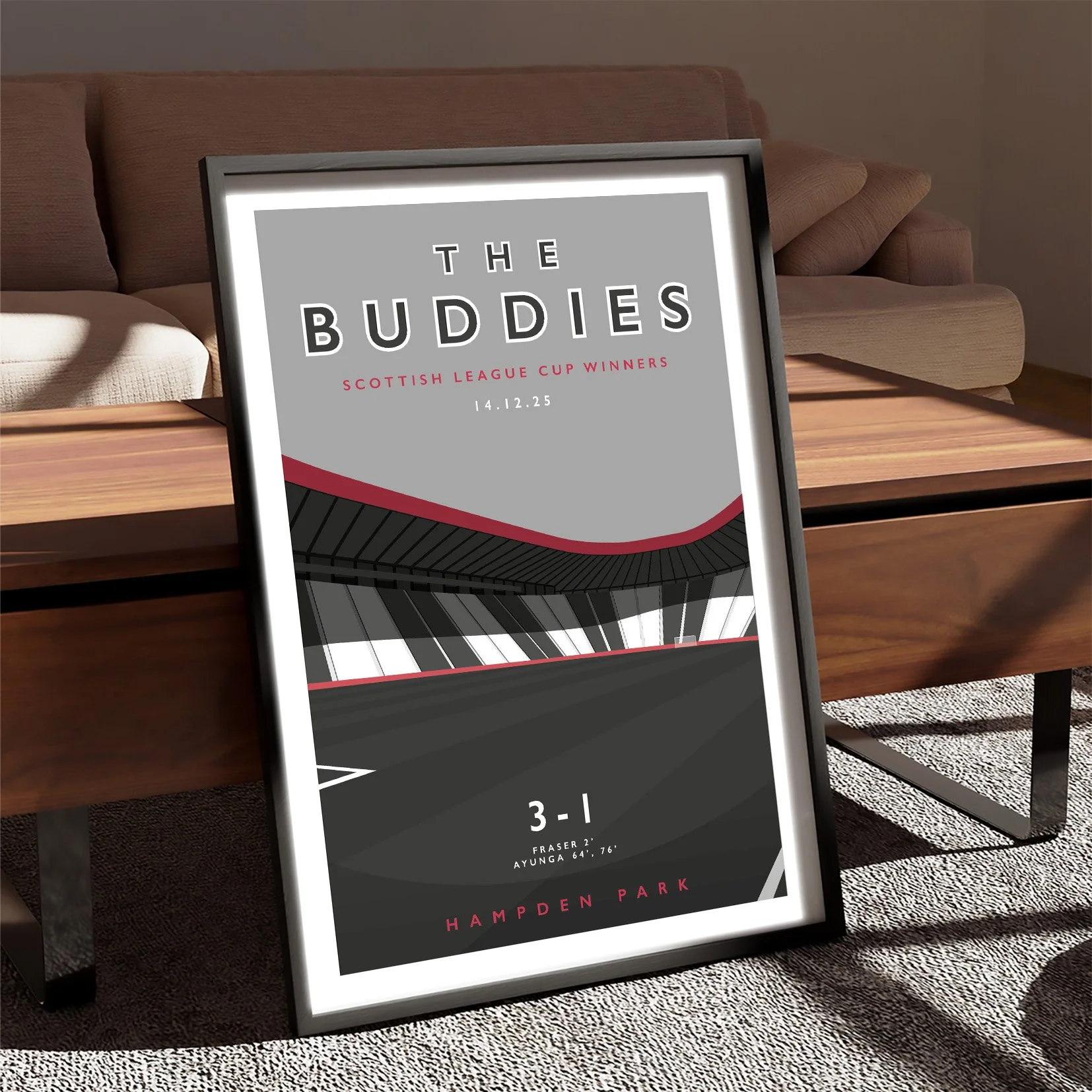 St Mirren The Buddies Hampden Park Poster