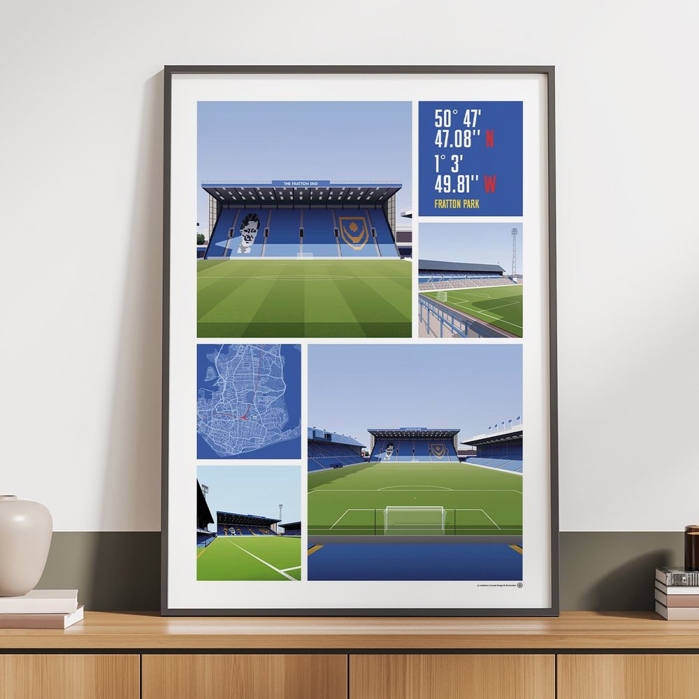 GroundDesigns IPSWICH TOWN - Stampa cartina artistica dello stadio PORTMAN ROAD ITFC : GroundDesigns