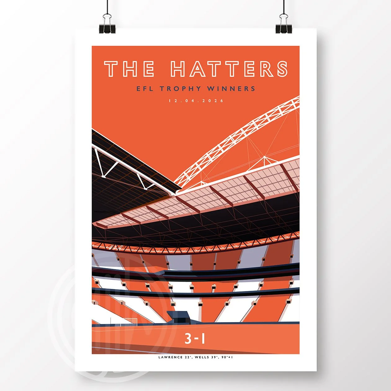 Luton The Hatters Wembley 2026 Poster
