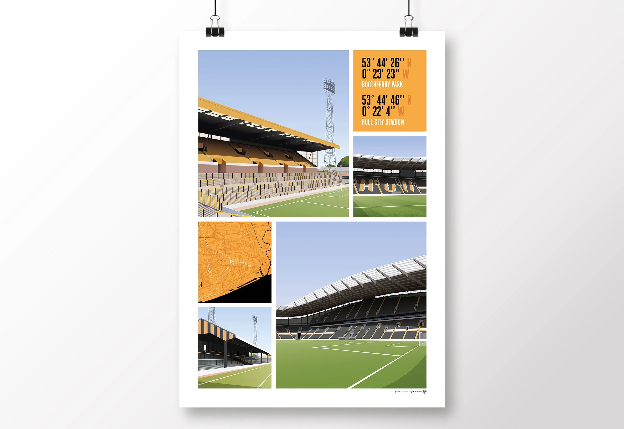 *SALE* Hull City Views Of Boothferry Park & Hull City Stadium Poster