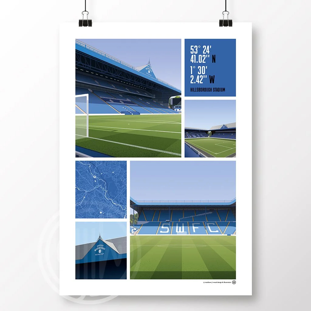 Sheffield Wednesday Views Of Hillsborough Stadium Poster