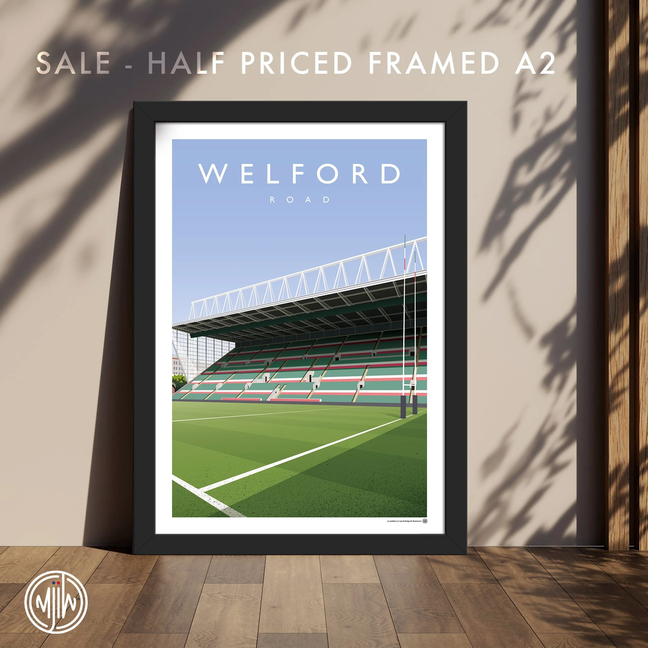 *SALE* Leicester Tigers Welford Road From The Try Line Framed A2