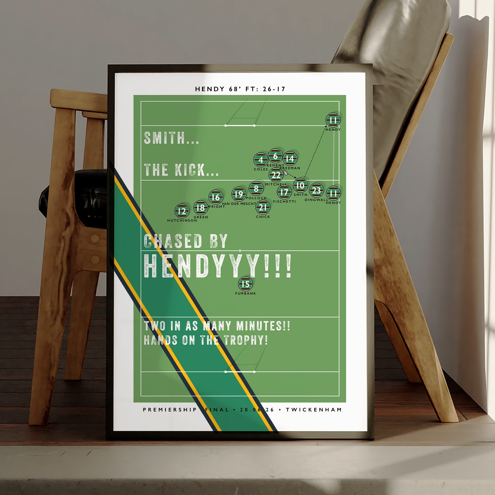 Northampton Saints Hendy Try Poster