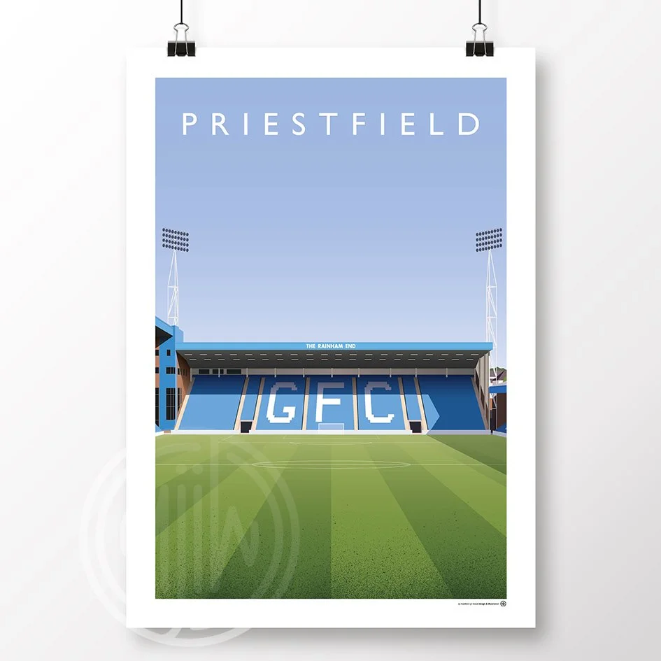 Gillingham Priestfield From The Centre Circle Poster
