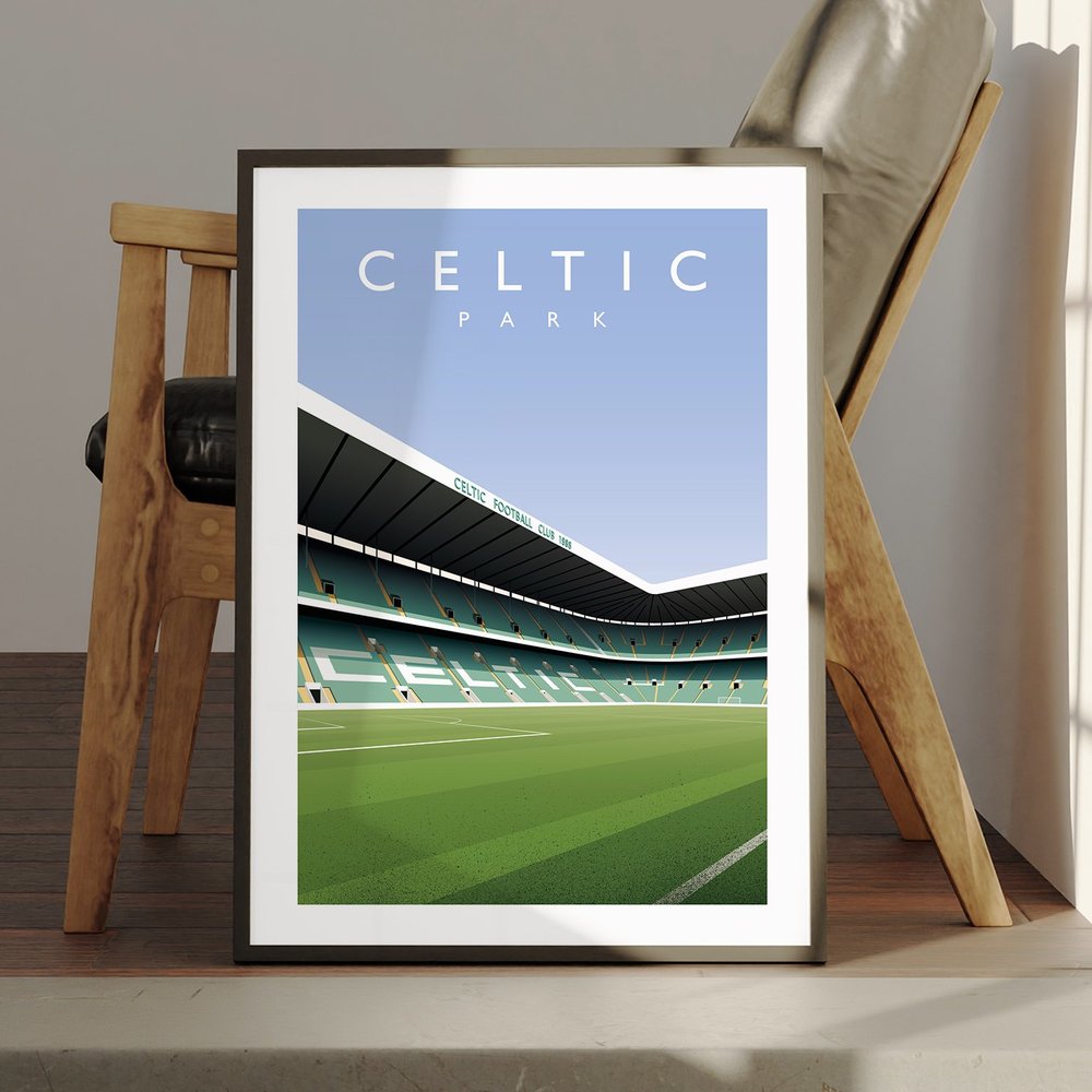 Celtic Park North Stand Poster Matthew J I Wood Design Illustration