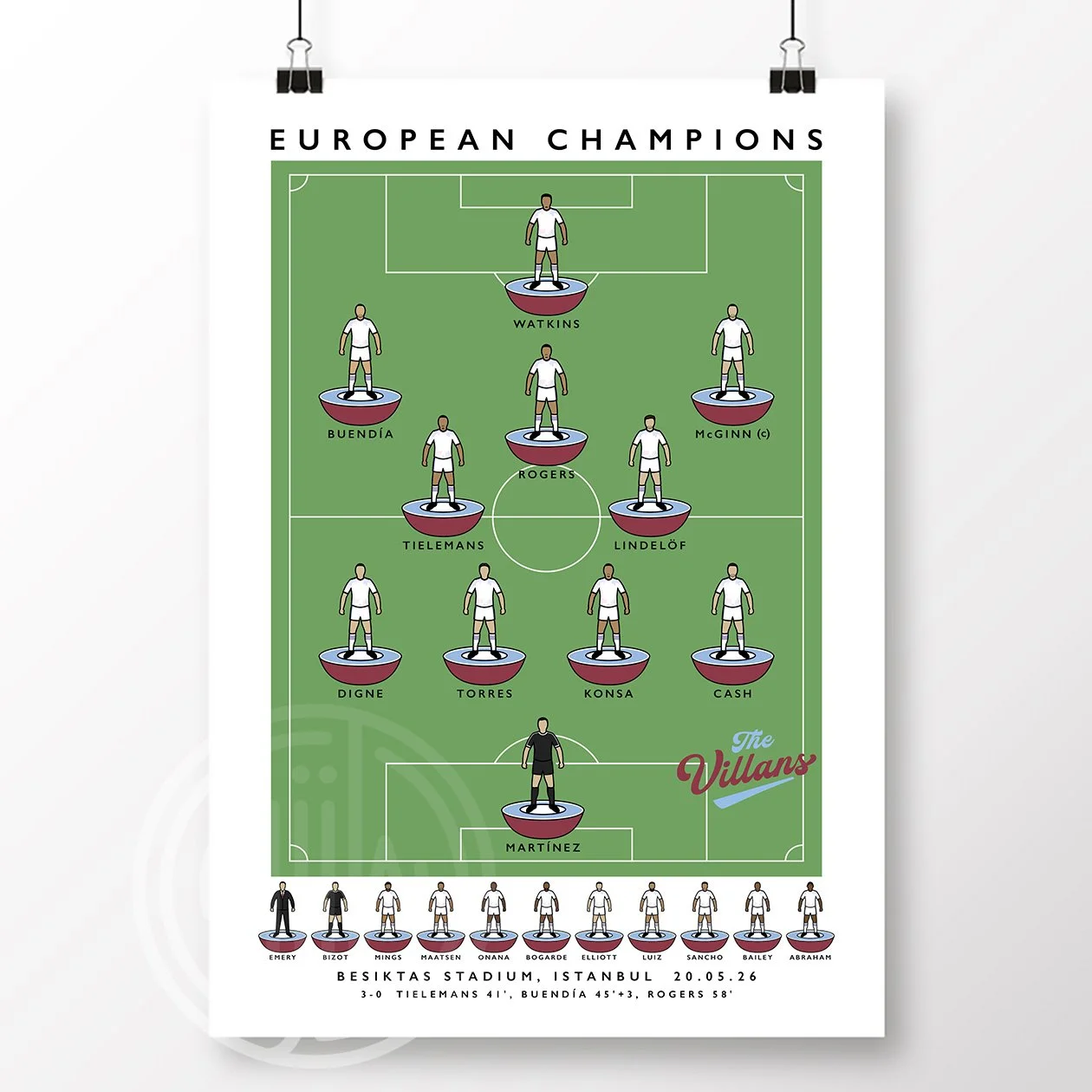 Aston Villa Europa League Winners 2026 Poster