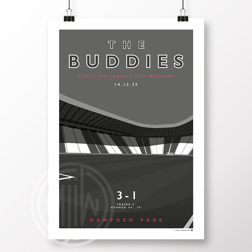 St Mirren The Buddies Hampden Park Poster
