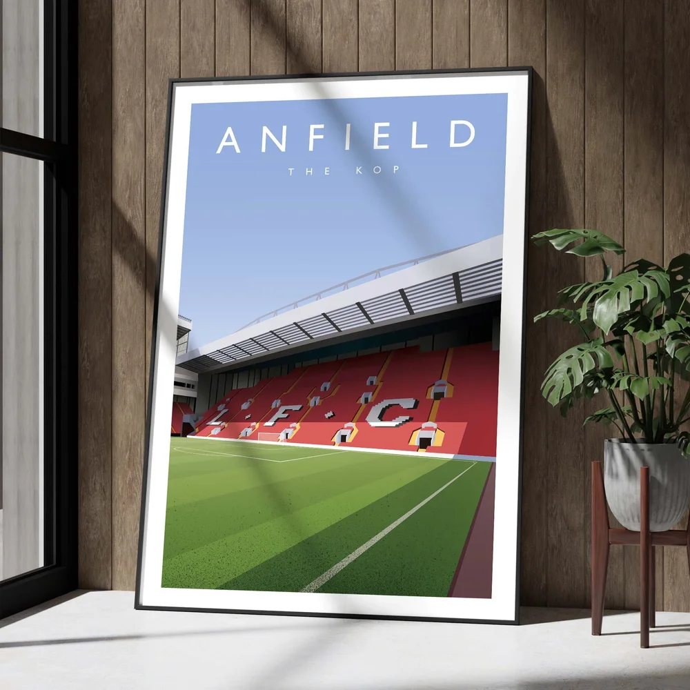 Affiche de football de Liverpool, affiche du stade d'Anfield, affiches