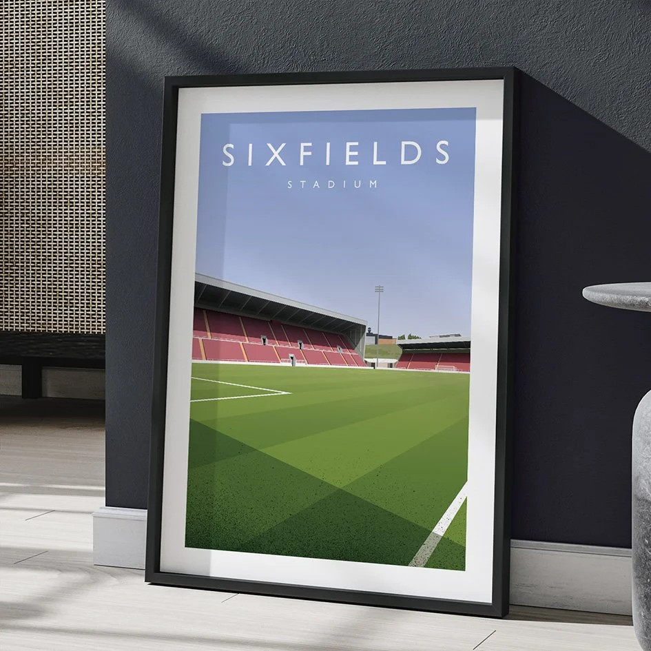 Northampton Sixfields Stadium Poster Matthew J I Wood Design