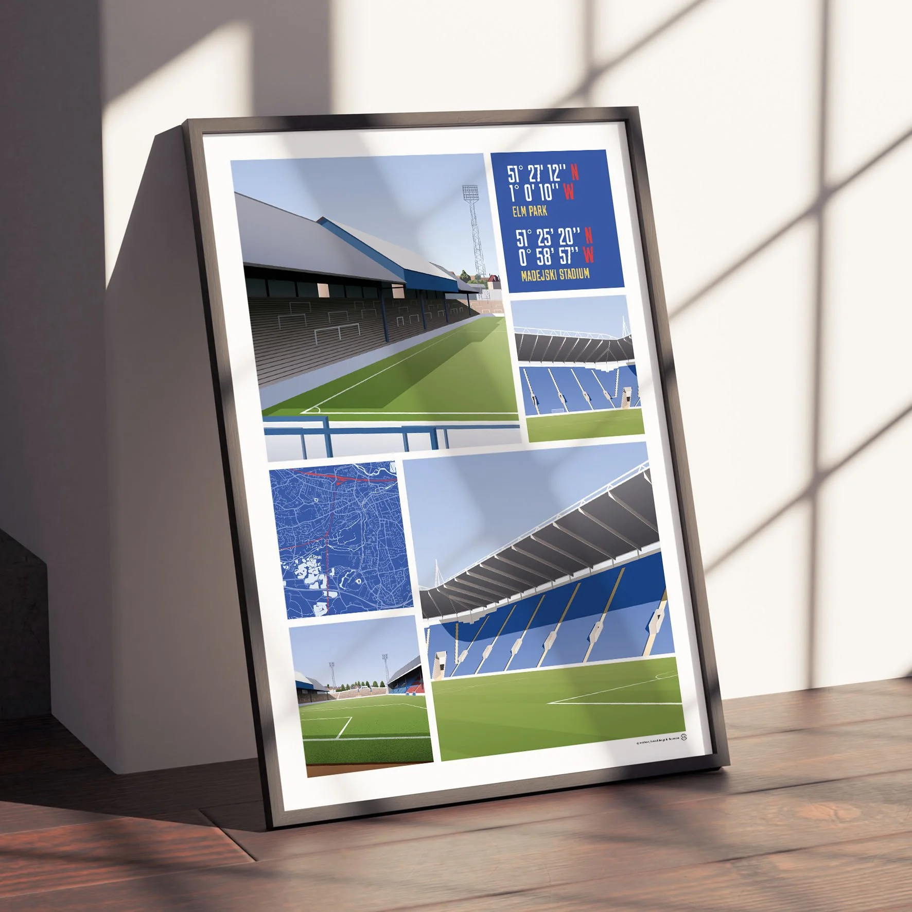 Reading Views Of Elm Park & Madejski Stadium Poster